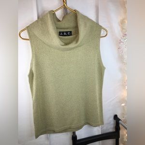 J.A.C. | Women’s Golden Shimmer Sleeveless Cowl Neck Blouse Top